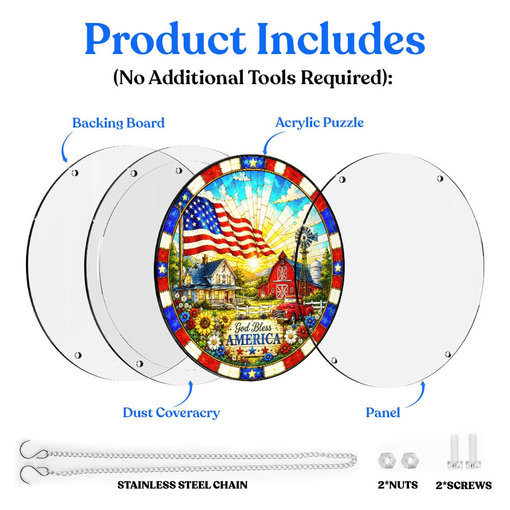Acrylic Jigsaw Puzzle Suncatcher - Home of Freedom