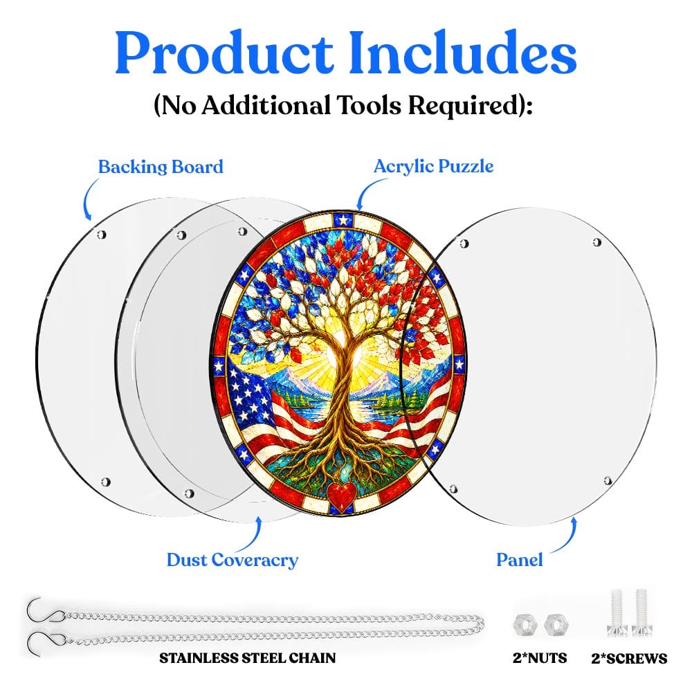 Acrylic Jigsaw Puzzle Suncatcher - American Roots