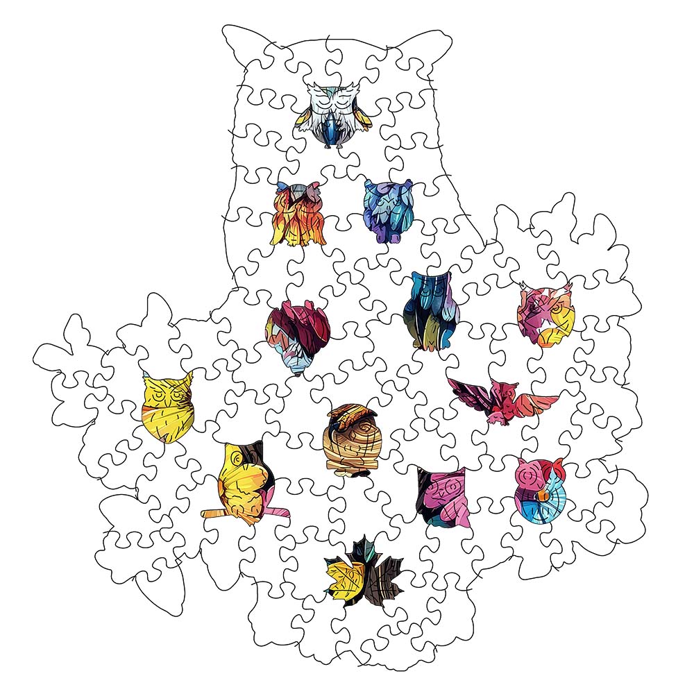 Floral Owl - Wooden Jigsaw Puzzle