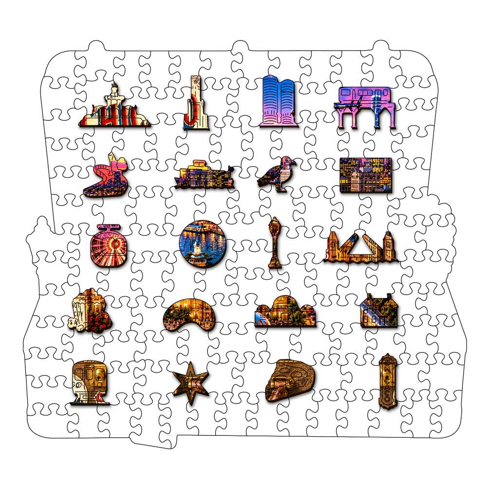Chicago Travel Case - Wooden Jigsaw Puzzle