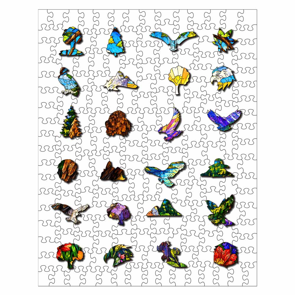 Eagle Sunrise - Stained Glass Jigsaw Puzzle
