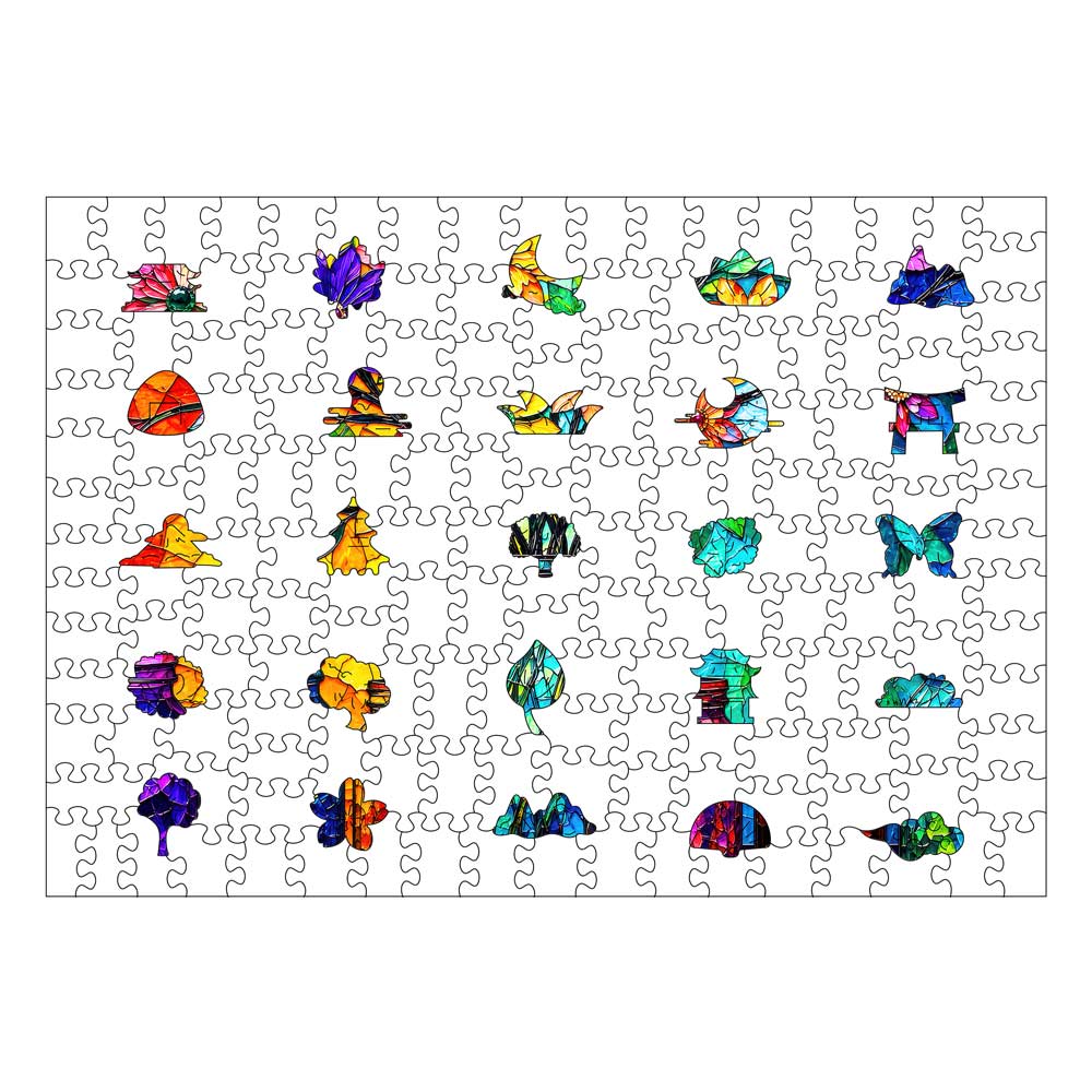 Wooden Jigsaw Puzzles Floral Bottles - Stained Glass Jigsaw Puzzle