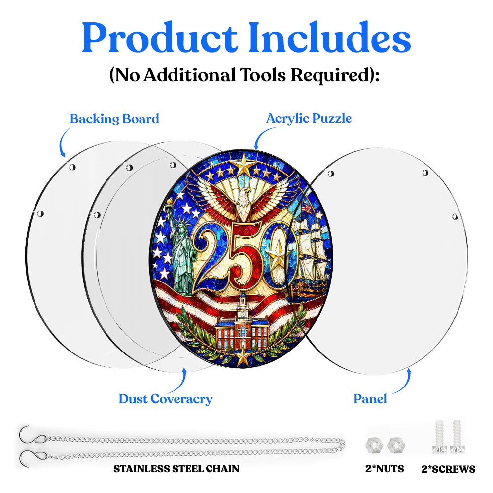 Acrylic Jigsaw Puzzle Suncatcher - Freedom Celebration