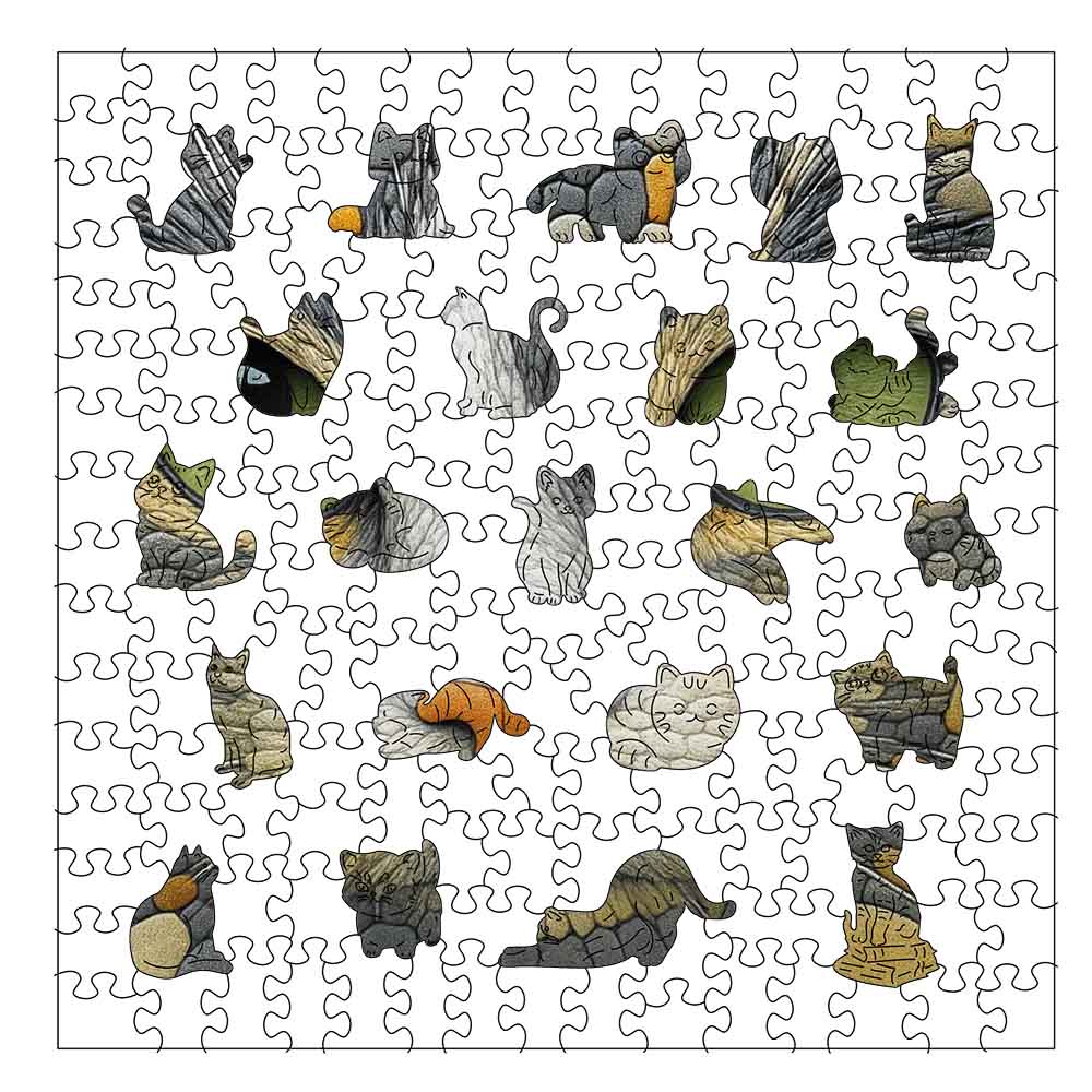 Pebble Cat - Wooden Jigsaw Puzzle