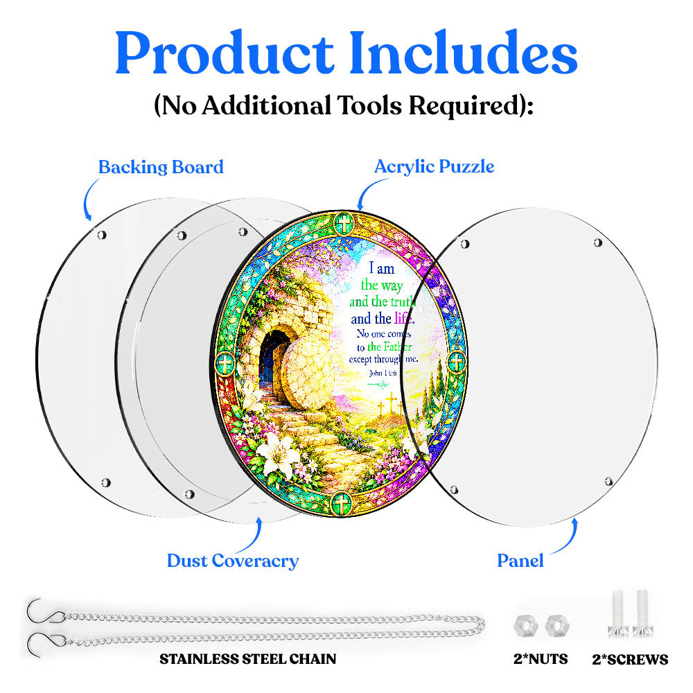 Acrylic Jigsaw Puzzle Suncatcher - John 14-6