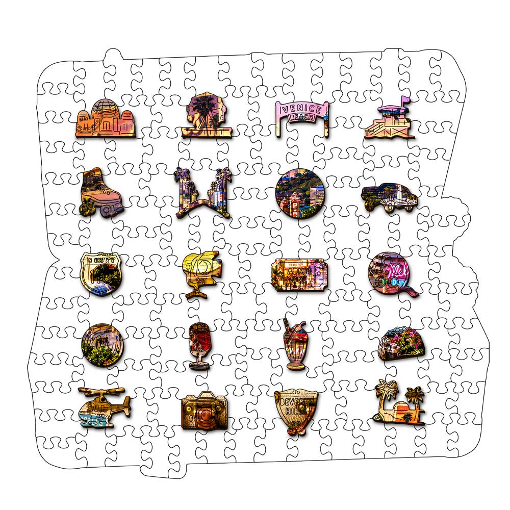 Los Angeles Travel Case - Wooden Jigsaw Puzzle