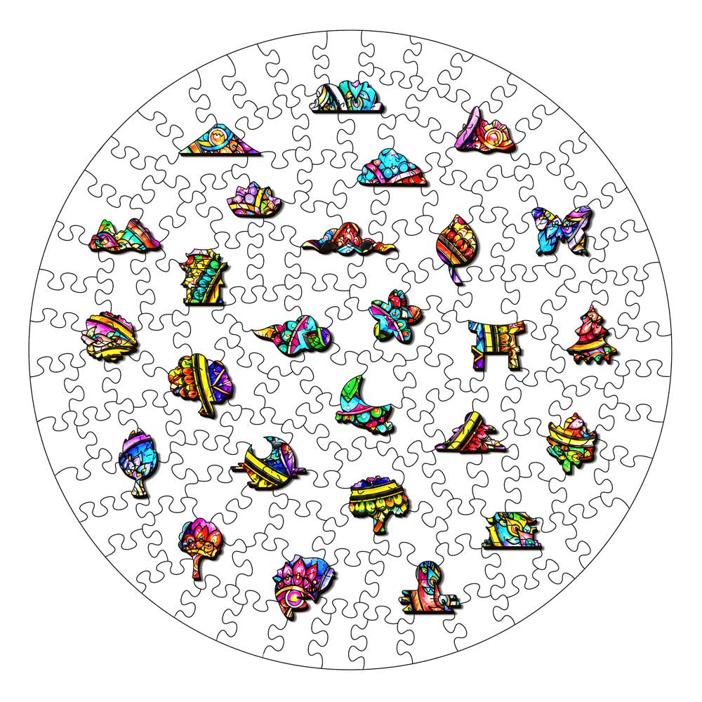 Wooden Jigsaw Puzzles Mystic Mandala - Stained Glass Jigsaw Puzzle