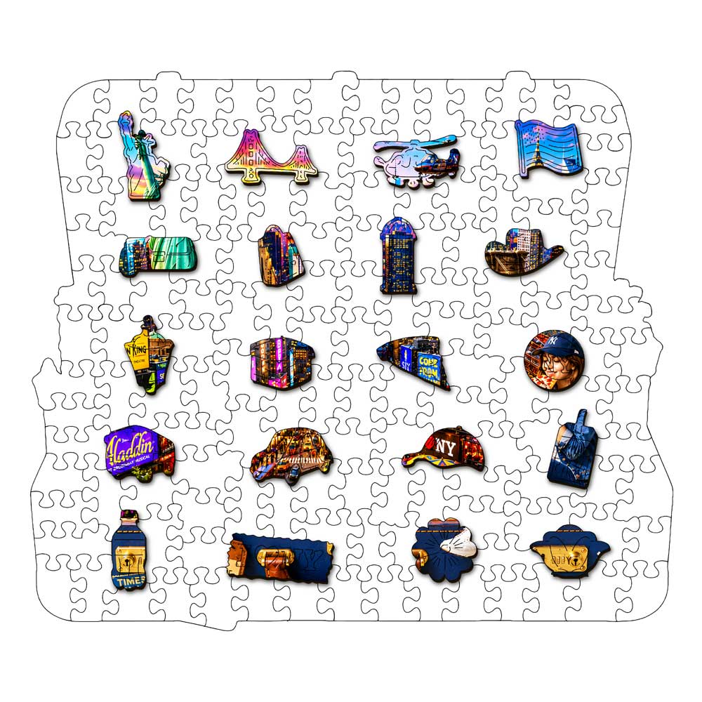 New York Travel Case - Wooden Jigsaw Puzzle