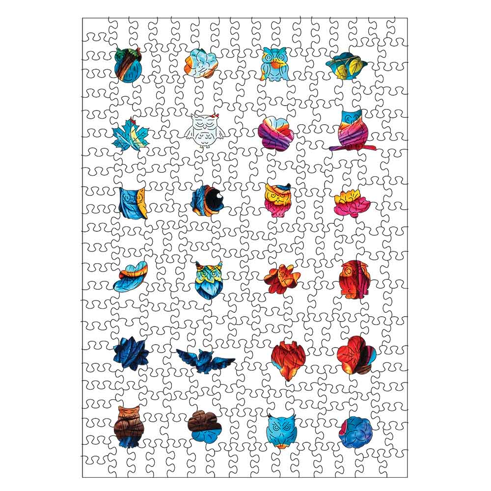 Moonlight Owls - Wooden Jigsaw Puzzle