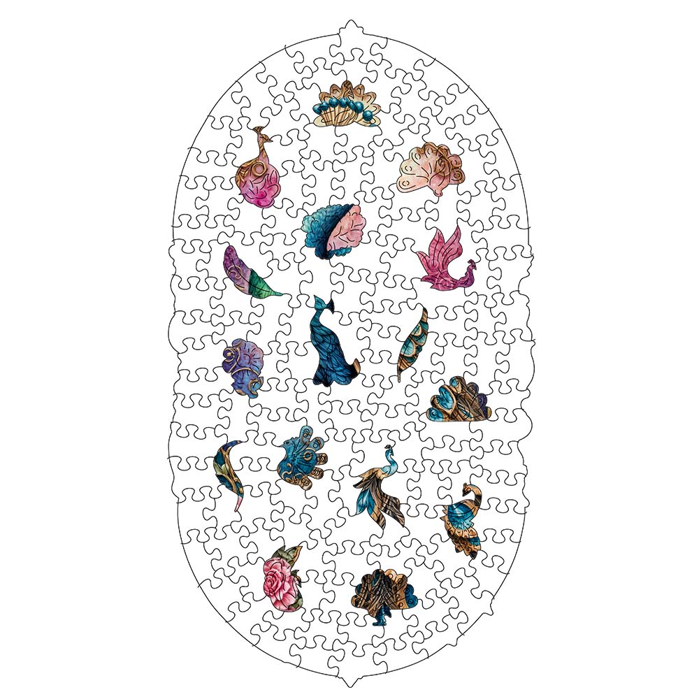 Regal Peacock - Wooden Jigsaw Puzzle