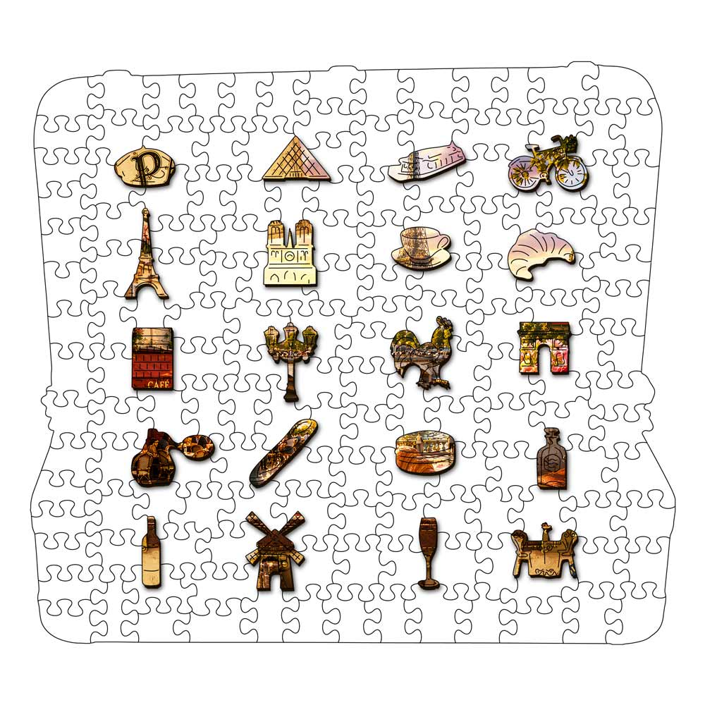 Paris Travel Case - Wooden Jigsaw Puzzle