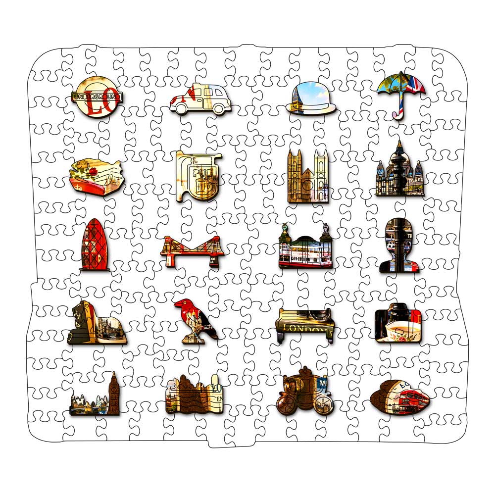 London Travel Case - Wooden Jigsaw Puzzle