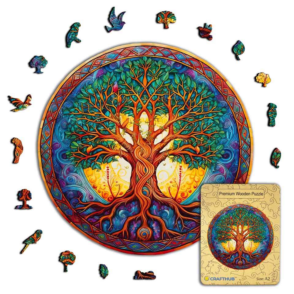 Animal Jigsaw Puzzle > Wooden Jigsaw Puzzle > Jigsaw Puzzle A2+Wooden Box Tree of Life - Jigsaw Puzzle