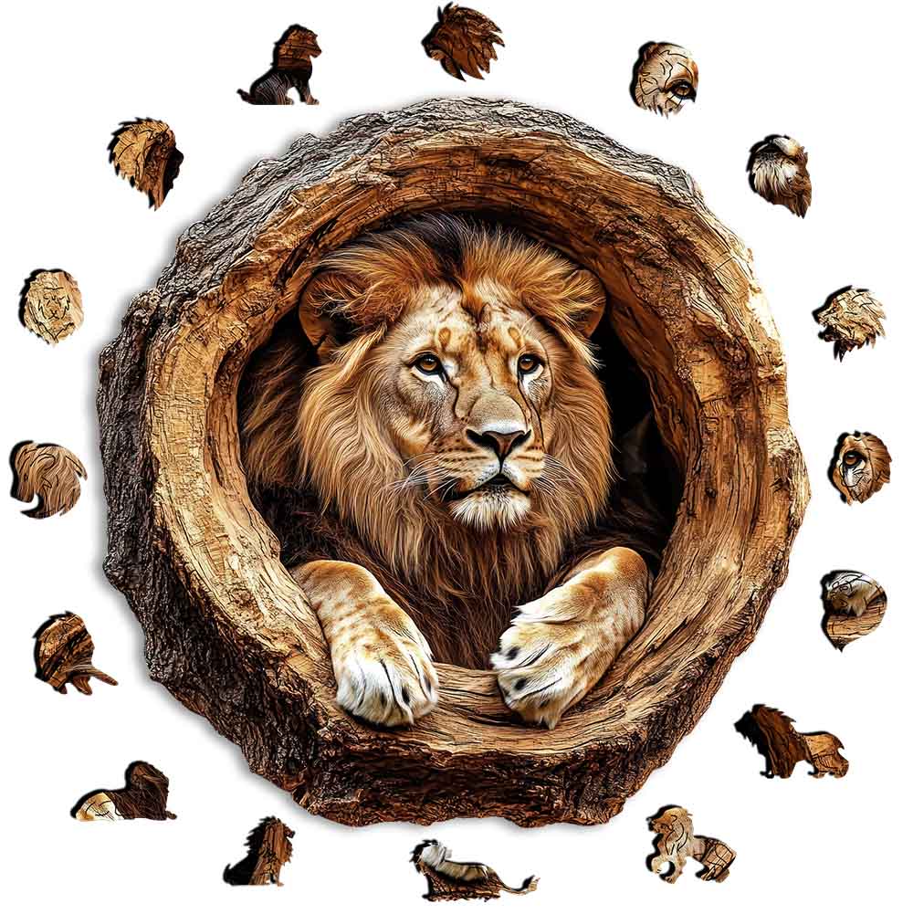 Savannah Lion - Wooden Jigsaw Puzzle