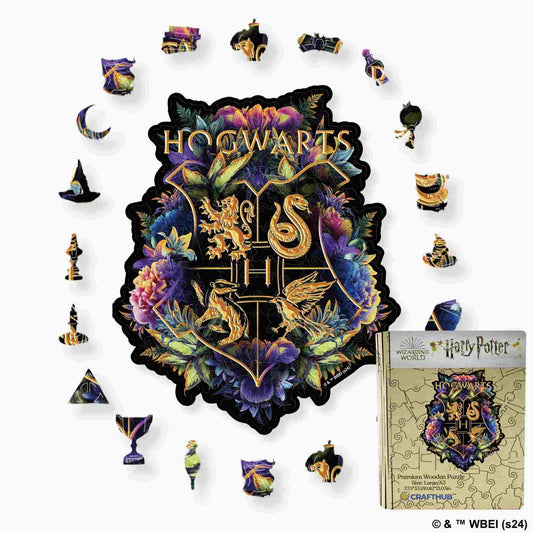 Harry Potter - Hogwarts Crest - Fine Oddities Wooden Jigsaw Puzzle - Crafthub Collaboration