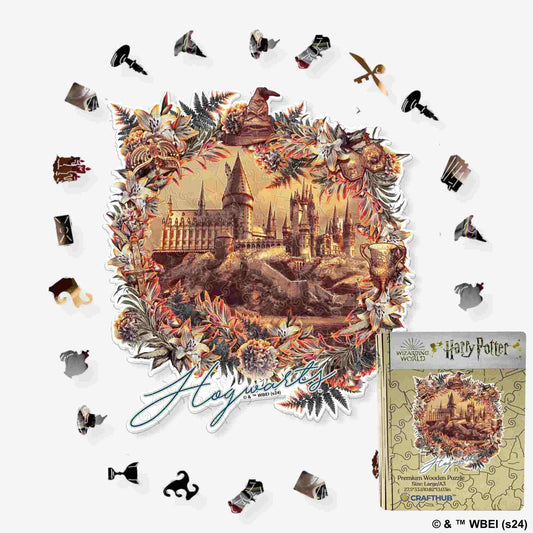 Harry Potter - Hogwarts Castle - Utilitarian Romance Wooden Jigsaw Puzzle - Crafthub Collaboration