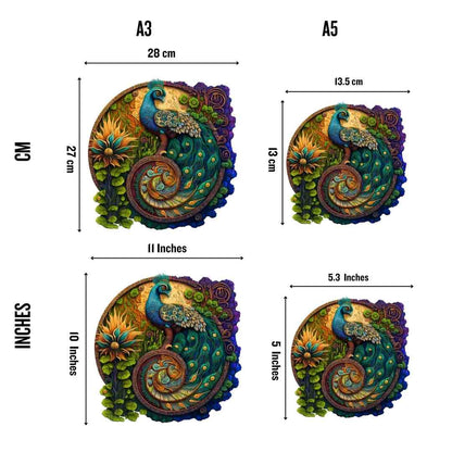 Floral Peacock - Wooden Jigsaw Puzzle