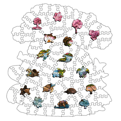Sakura Turtle - Wooden Jigsaw Puzzle