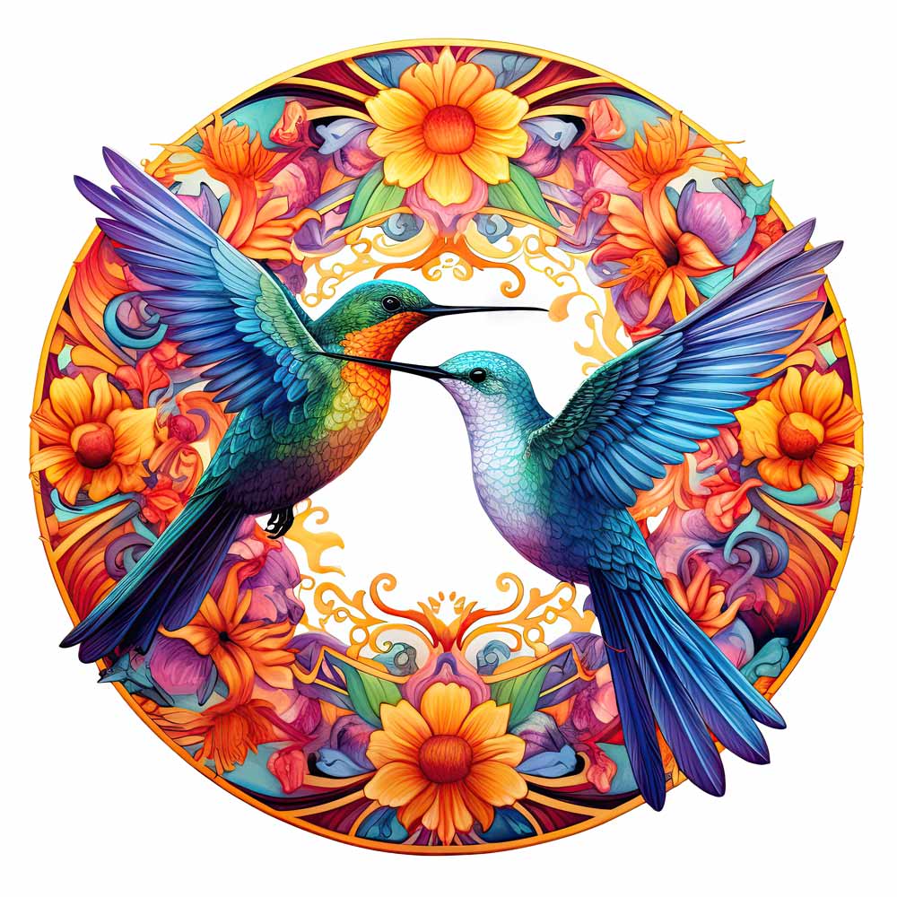 🔥Last Day - Vibrant Hummingbirds - Wooden Jigsaw Puzzle