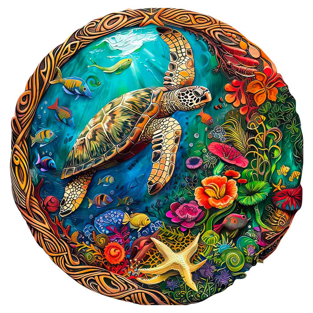 🔥Last Day - Colorful Turtle - Wooden Jigsaw Puzzle