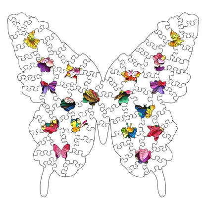 Colorful Butterfly - Wooden Jigsaw Puzzle