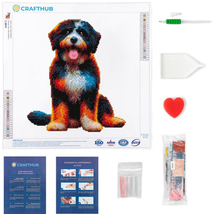 15.7"x15.7" / 40cm x 40cm Portuguese Water Dog - Diamond Painting Kit