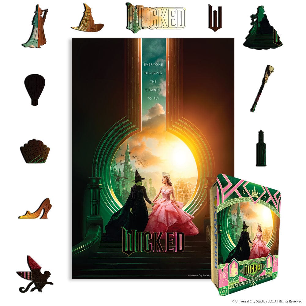 Animal Jigsaw Puzzle > Wooden Jigsaw Puzzle > Jigsaw Puzzle A4 + Wooden Gift Box Journey to the Emerald City - Wooden Jigsaw Puzzle