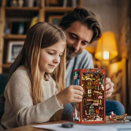 Book Nook Kits 296 Pieces | 23×18×11 cm (9.05"×7.08"×4.33") Christmas Street Corner - DIY Book Nook Kit