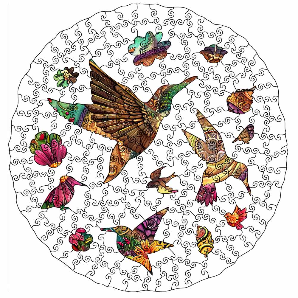 🔥Last Day - Blossom Hummingbird - Wooden Jigsaw Puzzle