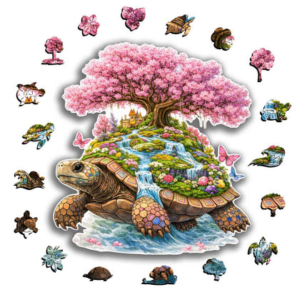 Sakura Turtle - Wooden Jigsaw Puzzle