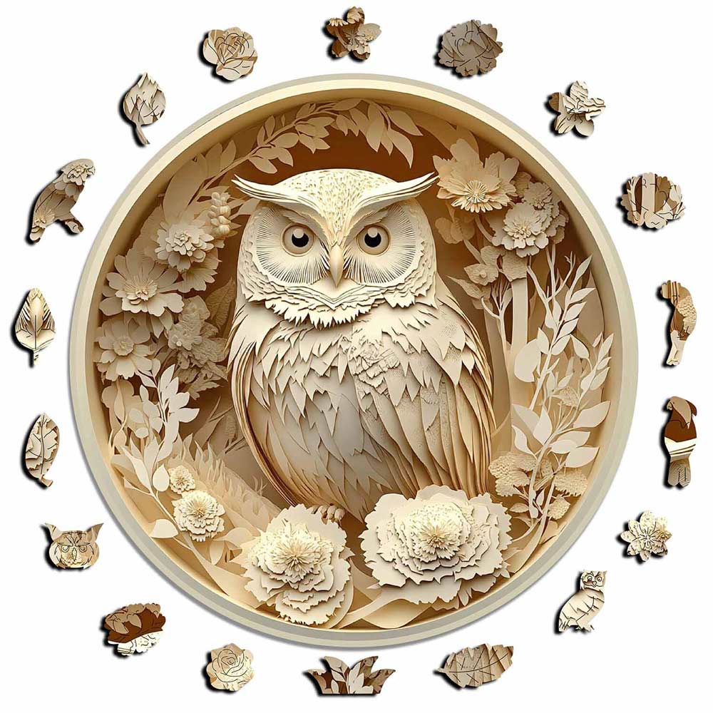 Carved Owl - Wooden Jigsaw Puzzle