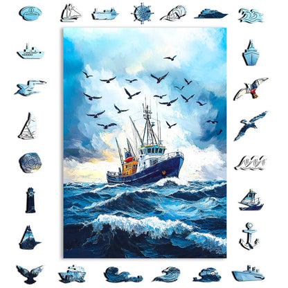 Fishing Ship - Wooden Jigsaw Puzzle