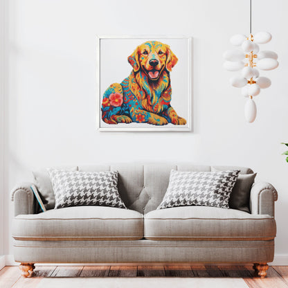 15.7"x15.7" / 40cm x 40cm Golden Retriever Dog - Diamond Painting Kit