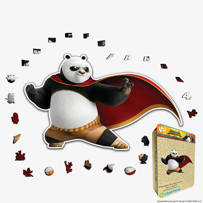 Animal Jigsaw Puzzle > Wooden Jigsaw Puzzle > Jigsaw Puzzle A4 + Wooden Gift Box Kung Fu Panda - Wooden Jigsaw Puzzle