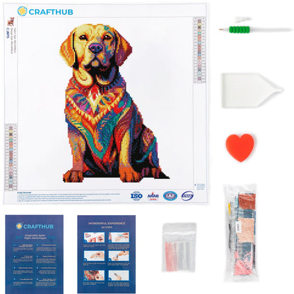 15.7"x15.7" / 40cm x 40cm Labrador Dog - Diamond Painting Kit