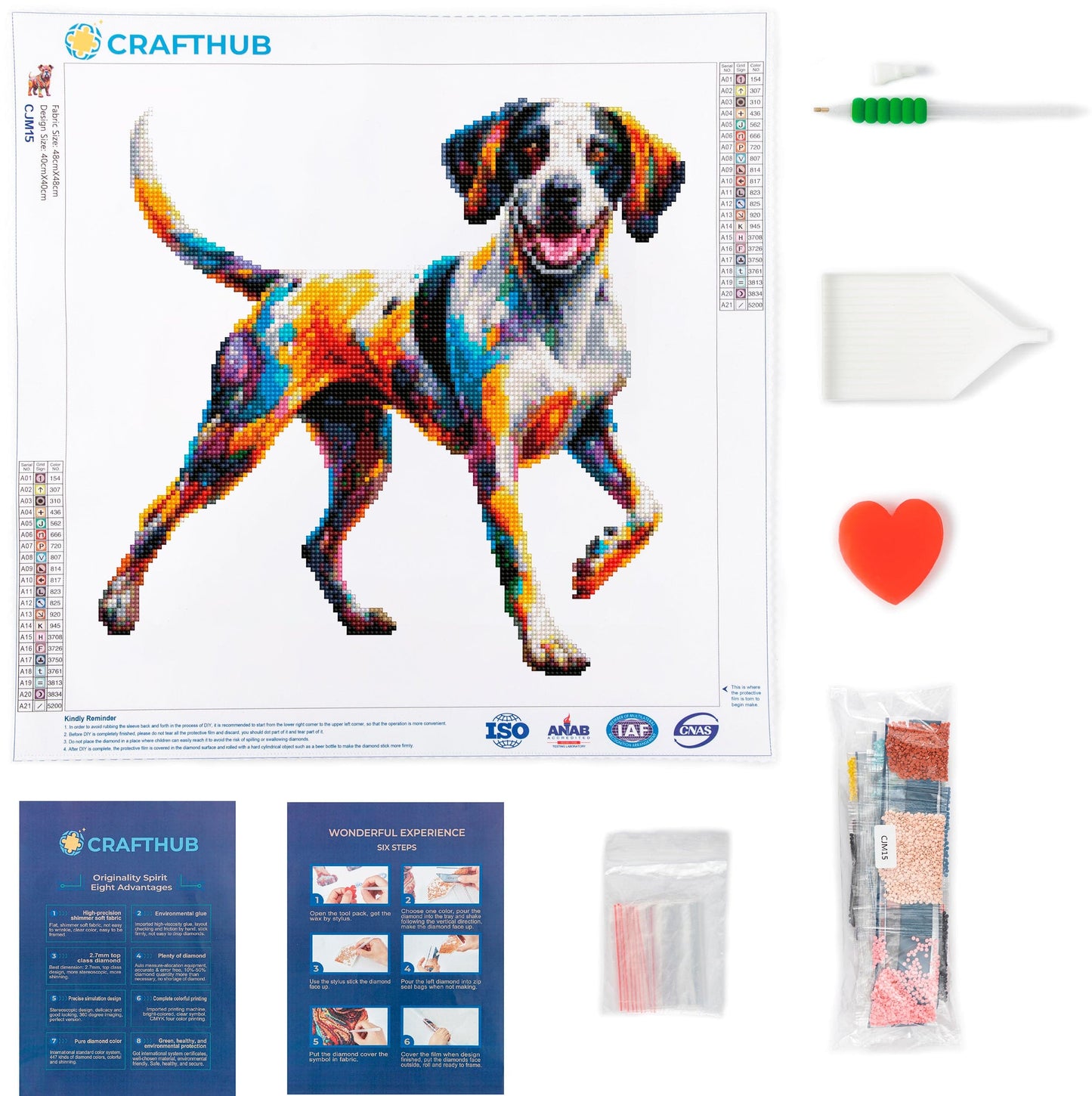 15.7"x15.7" / 40cm x 40cm Lurcher Dog - Diamond Painting Kit