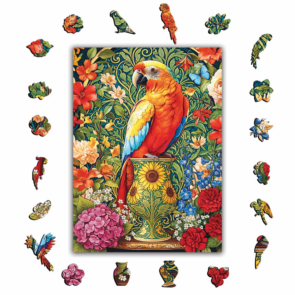 Parrot Posing - Wooden Jigsaw Puzzle