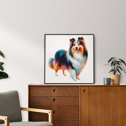 15.7"x15.7" / 40cm x 40cm Shetland Sheepdog / Sheltie Dog - Diamond Painting Kit