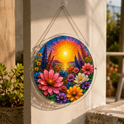 Acrylic Jigsaw Puzzle Suncatcher - Floral Glow