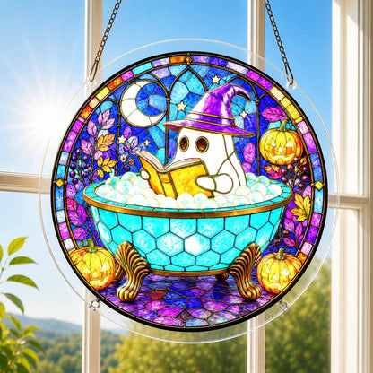 Acrylic Jigsaw Puzzle Suncatcher - Bathing Ghost