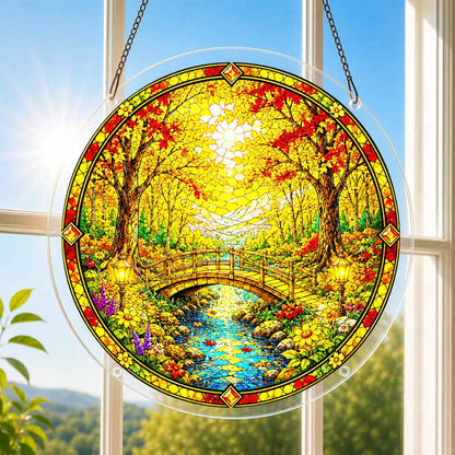 Acrylic Jigsaw Puzzle Suncatcher - Maple Sunset