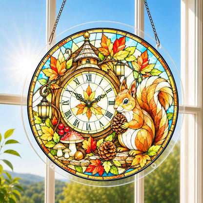Acrylic Jigsaw Puzzle Suncatcher - Autumn Clock
