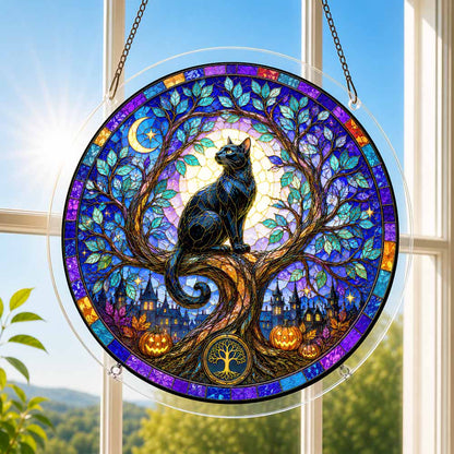 Acrylic Jigsaw Puzzle Suncatcher - Mystic Cat