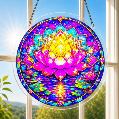 Acrylic Jigsaw Puzzle Suncatcher - Glowing Lotus