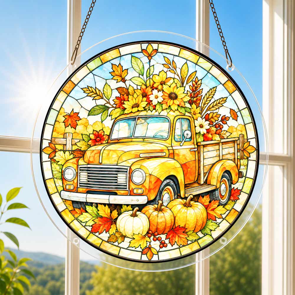 Acrylic Jigsaw Puzzle Suncatcher - Harvest Truck