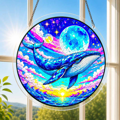 Acrylic Jigsaw Puzzle Suncatcher - Cosmic Whale