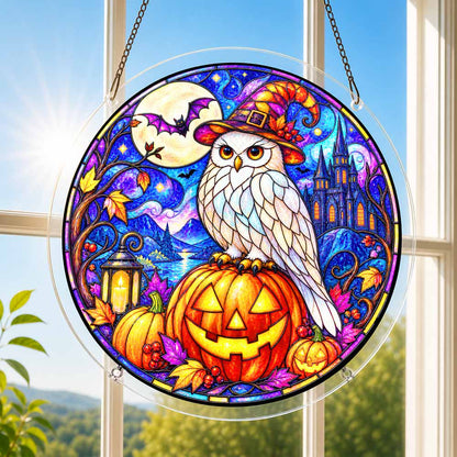 Acrylic Jigsaw Puzzle Suncatcher - Witch Owl