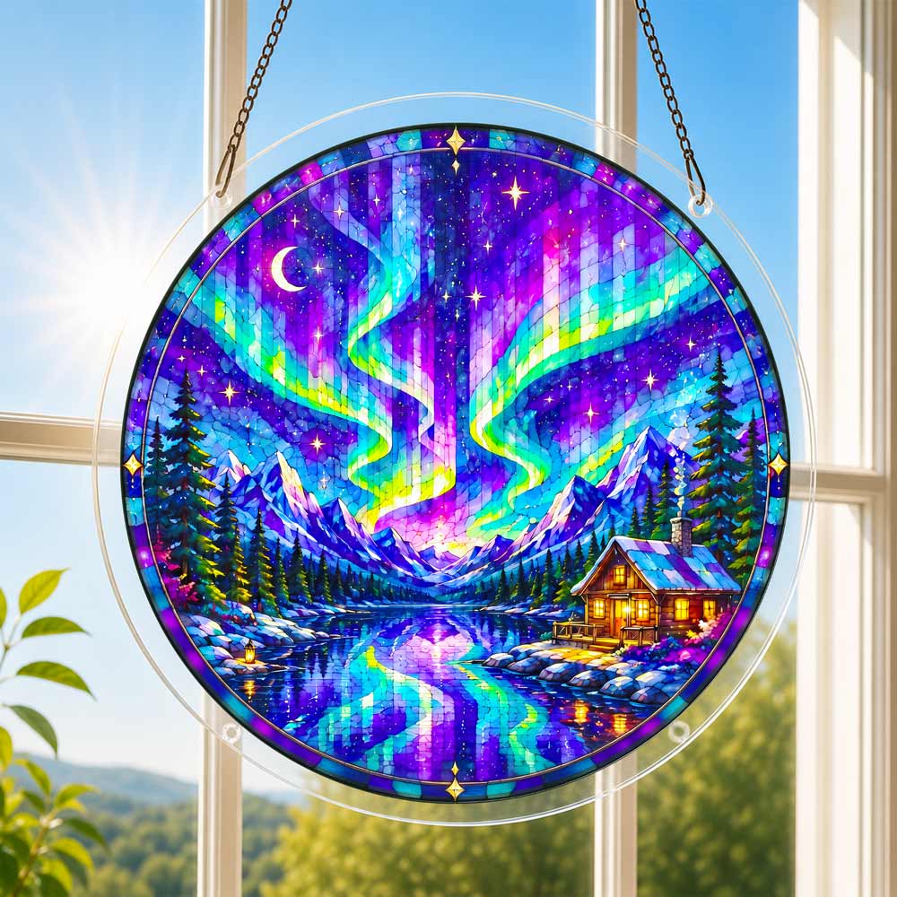 Acrylic Jigsaw Puzzle Suncatcher - Winter Retreat