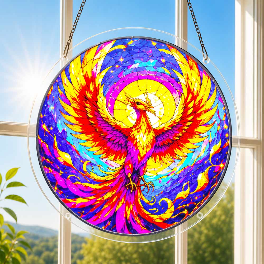 Acrylic Jigsaw Puzzle Suncatcher - Phoenix Rising