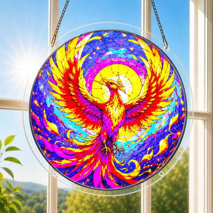 Acrylic Jigsaw Puzzle Suncatcher - Phoenix Rising